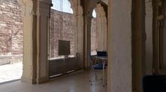 tourist sitting in a café at Mehrangad Fort Jodhpur