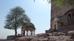 Main entrance of Mehrangarh Fort with tourists