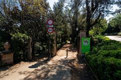 View of Entrance to Jardins de Laribal in Barcelona