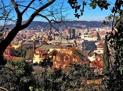 La Ciutat del Teatre view from Laribal Gardens viewpoint in Barcelona