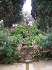 Montjuic Font del Gat waterfall in Barcelona