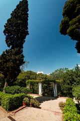 Panoramic view of Palau Nacional from Jardins de Laribal in Barcelona