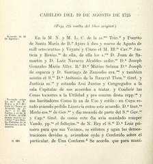 Fragment of Buenos Aires Cabildo agreements from 1725