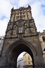 Powder Tower in Prague at dusk