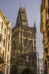 scenic view of Prague with historical buildings and Vltava River