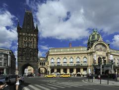 Pulverturm and Gemeindehaus at Platz der Republik in Prague