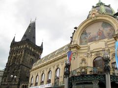 Powder Gate and Municipal House in Prague, cultural monument of the Czech Republic