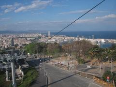 Barcelona cityscape view from above, including iconic landmarks and buildings