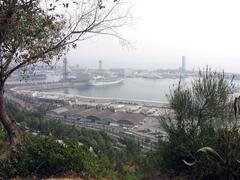 Panoramic view of Barcelona from Mirador del Alcalde gardens