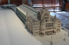 Model of Antwerp Central Station at Train World museum