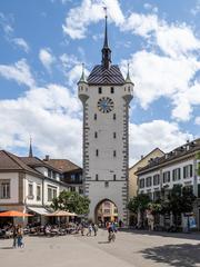 Exterior of the city tower in Baden, Canton of Aargau