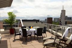 Terrace at Le Saint Sulpice luxury hotel in Montreal