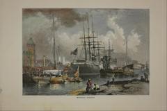 Old Port of Montreal etching