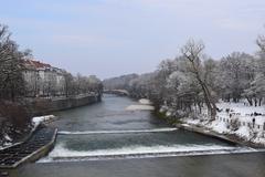 Luitpold Bridge in Munich during winter