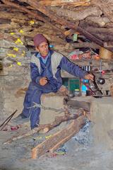 Tribal man operating a tea shop in Chamoli, Uttarakhand