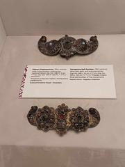 19th-century Karagouna belt buckles from Thessaly, displayed at the Ilias Lalaounis Jewelry Museum