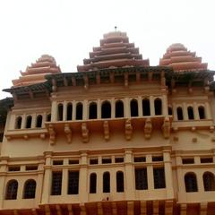 view of Chandragiri Fort with lush green surroundings and clear blue sky