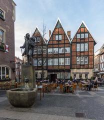 Kiepenkerl monument and Großer Kiepenkerl restaurant in Münster, Germany