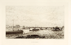 Le Pont de Bercy etching 1875 by A. Trimolet