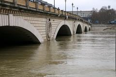 2018 Seine river flood at Bridge of Bercy, Paris