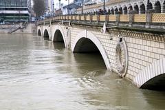 2018 Seine River flood at Paris Bercy Bridge