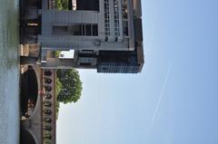 Façade of the Colbert building of the Ministry of Economy, Finance and Recovery facing the Seine River in Paris