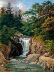 woodland landscape with waterfall