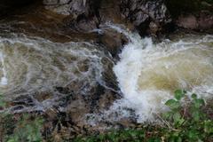 Geroldsauer Waterfall after prolonged rainfall on March 13, 2020