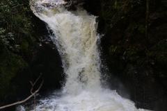 Geroldsauer Waterfall after prolonged rain on March 13, 2020