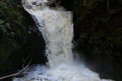 Geroldsauer Waterfall after prolonged rainfall on March 13, 2020