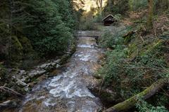 Geroldsauer Waterfall after prolonged rainfall on March 13, 2020