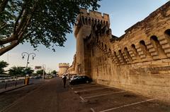 14th century city walls in Avignon on Boulevard de l'Oulle