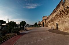 Avignon Boulevard de l'Oulle with a view of Eugene Viollet-le-Duc's restoration of the 14th-century Ramparts