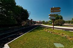 View of the medieval ramparts along Boulevard de l'Oulle in Avignon