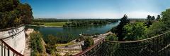 Panoramic view over Rhône valley from Belvédère Panoramique in Avignon's Jardin des Doms