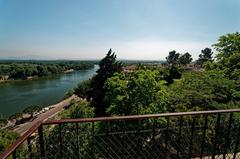 Panoramic view over Rhône Valley from Avignon's Jardin des Doms