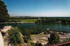 Panoramic view over Rhône valley from Jardin des Doms in Avignon