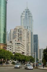 Shenzhen cityscape with modern high-rise buildings and green spaces