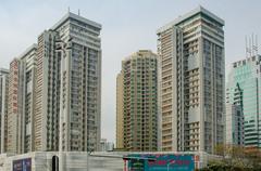 aerial view of Shenzhen skyscrapers at dusk