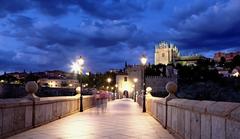 San Martín Bridge and San Juan de los Reyes in Toledo, Spain