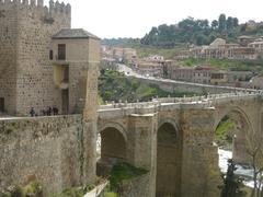 Bridge of San Martín with people crossing, Toledo