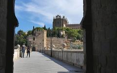 Puente de San Martín and Iglesia de San Juan de los Reyes in Toledo, Spain