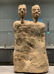 Ain Ghazal statue at the Louvre Abu Dhabi