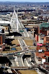 view of Boston's North End from 26th floor observation deck of the Custom House