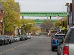 Charlestown Bunker Hill Street and Tobin Bridge in Boston, April 2019