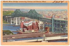 Mystic River Bridge connecting Chelsea and Boston, Massachusetts