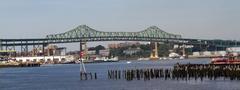 Scenic view of Tobin Bridge over Boston Harbor