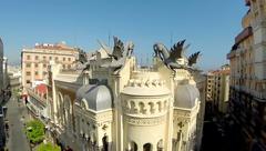 Casa de los Dragones building in Ceuta with dragon sculptures