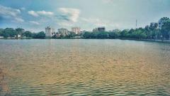 Dharmoshagor lake in Cumilla, Bangladesh on a sunny afternoon