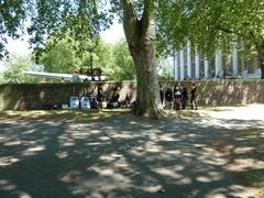 Rivetheads gathering in the park adjacent to the Imperial War Museum